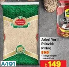ARBEL YERLİ PİLAVLIK PİRİNÇ 5 KG ARBEL YERLİ PİLAVLIK PİRİNÇ 5 KG
